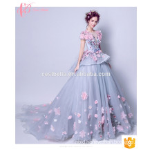 Alibaba Suzhou Very Sexy Appliqued Long Cinderella Ball Gown Evening Dress 2017